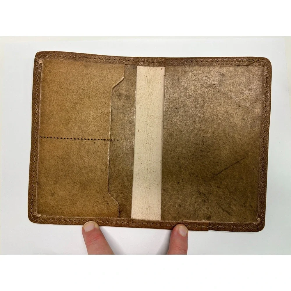Sugarboo & Co Tan Leather Passport Notebook Cover Peter Pan Quote To Live Will